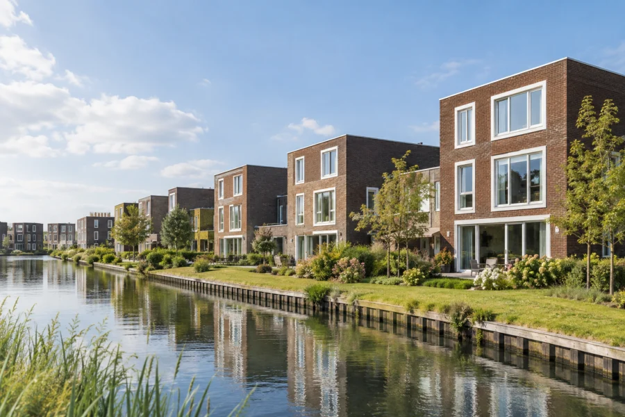 Gegenereerd sfeerbeeld van woningen, geïnspireerd op Almere