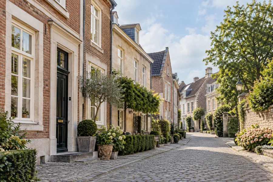 Gegenereerd sfeerbeeld van woningen, geïnspireerd op Maastricht