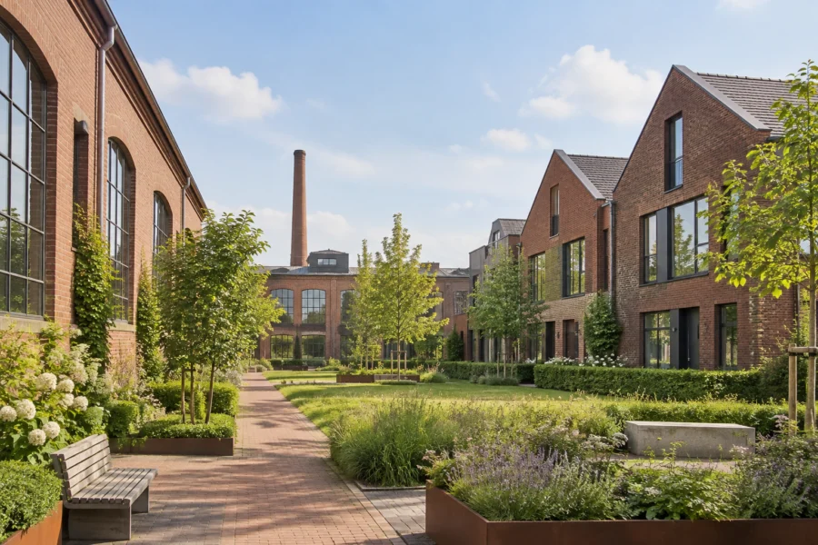 Gegenereerd sfeerbeeld van woningen, geïnspireerd op Tilburg